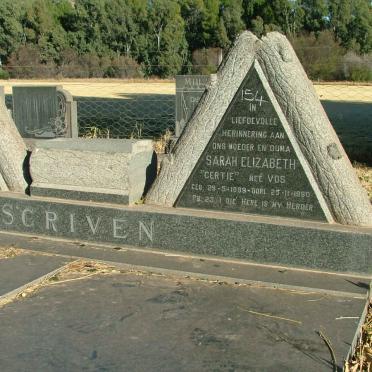 SCRIVEN Sarah Elizabeth nee VOS 1899-1980