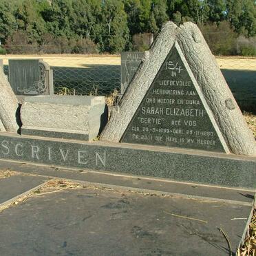 SCRIVEN Sarah Elizabeth nee VOS 1899-1980