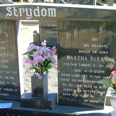 STRYDOM Martha Susanna nee VAN TONDER 1934-2004