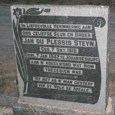 STEYN Jan du Plessis 1918-1942