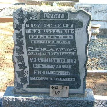 TROLLIP Theophilus S.C.1869-1937 &amp; Anna Helena 1871-1948