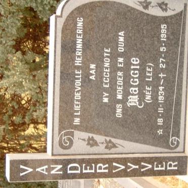 VYVER Maggie, van der nee LEE 1934-1995