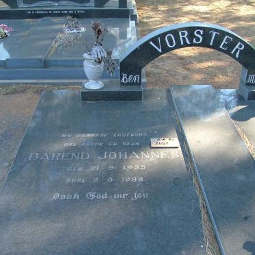 VORSTER Barend Johannes 1935-1988