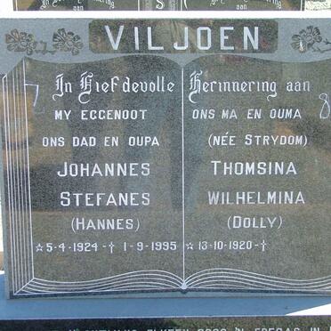 VILJOEN Johannes Stefanes 1924-1995 &amp; Thomsina Wilhelmina STRYDOM 1920-