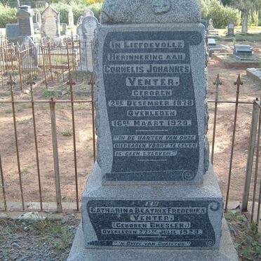 VENTER Cornelis Johannes 1878-1928 &amp; Catharina Beatrix Frederika BRESLER -1929