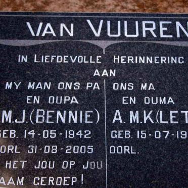 VUUREN B.M.J., van 1942-2005 &amp; A.M.K. 1945-