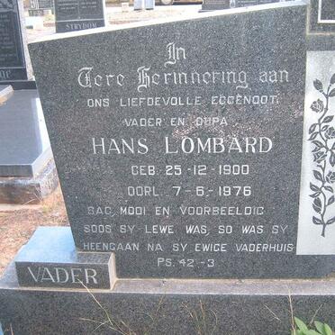 VENTER Hans Lombard 1900-1976