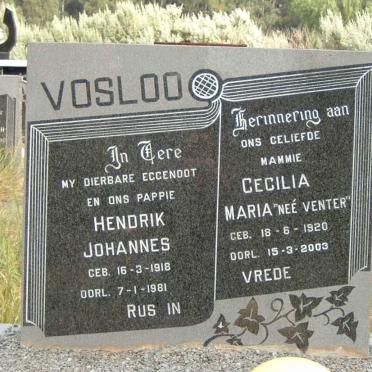 VOSLOO Hendrik Johannes 1918-1981 &amp; Cecilia Maria VENTER 1920-2003