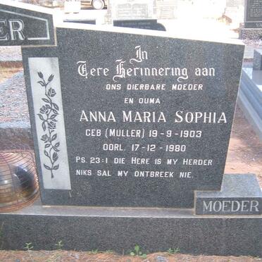 VENTER Anna Maria Sophia nee MULLER 1903-1980