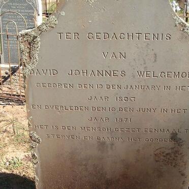 WELGEMOED David Johannes 1813-1871