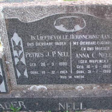 NELL Petrus J.P. 1880-1964 &amp; Anna C. WEPENER 1882-1960