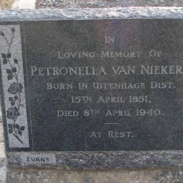 NIEKERK Petronella, van 1851-1940