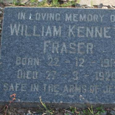 FRASER William Kenneth 1919-1920