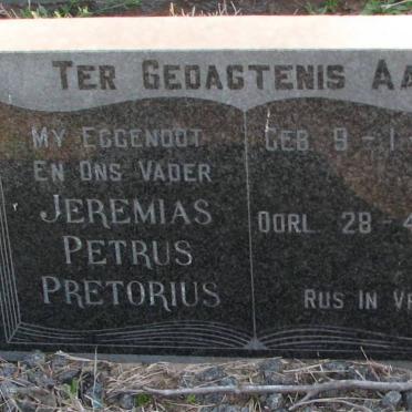 PRETORIUS Jeremias Petrus 1903-1969