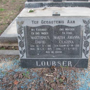 LOUBSER Marthinus David 1911-1971 &amp; Martha Johanna Clazina LOUW 1910-1973