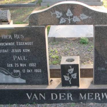 MERWE Paul, van der 1902-1968 &amp; Anna Catharina 1906-1995