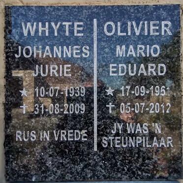 WHYTE Johannes Jurie 1939-2009 :: OLIVIER Mario Eduard 1961-2012