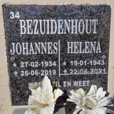 BEZUIDENHOUT Johannes 1934-2019 &amp; Helena 1943-2021