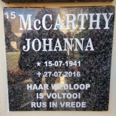 McCARTHY Johanna 1941-2016