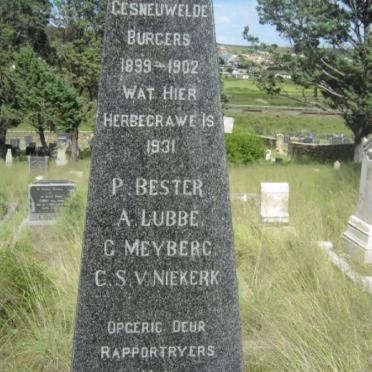 1. Boer Soldiers that died during 1899-1902 in the Boer War