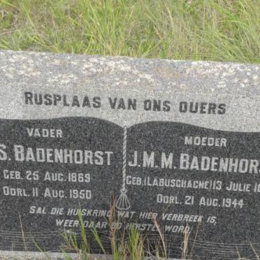 BADENHORST M.S. 1869-1950 &amp; J.M.M. LABUSCHAGNE 1872-1944