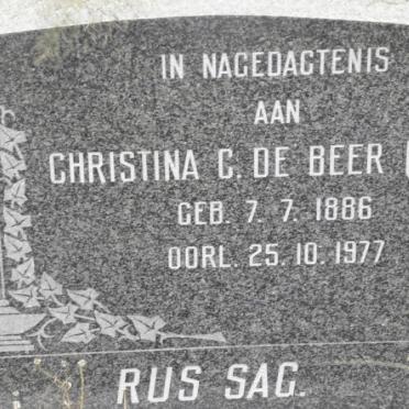BEER Christina G., de 1886-1977