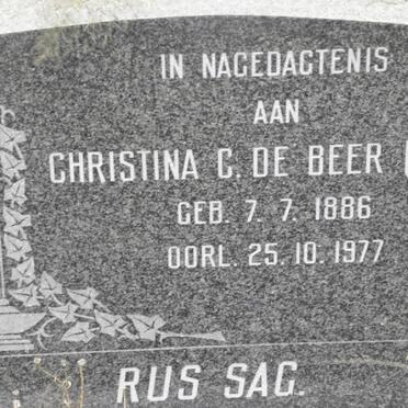 BEER Christina G., de 1886-1977