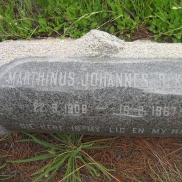 BEKKER Marthinus Johannes 1908-1967