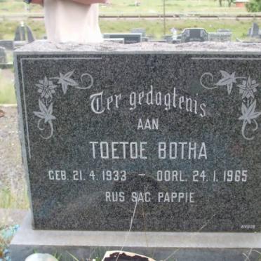 BOTHA Toetoe 1933-1965