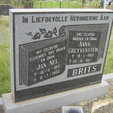 BRITS Jan Nel 1912-1983 &amp; Anna GREYVENSTEIN 1909-1987