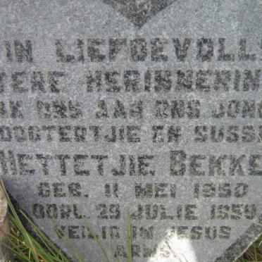 BEKKER Hettetjie 1950-1959