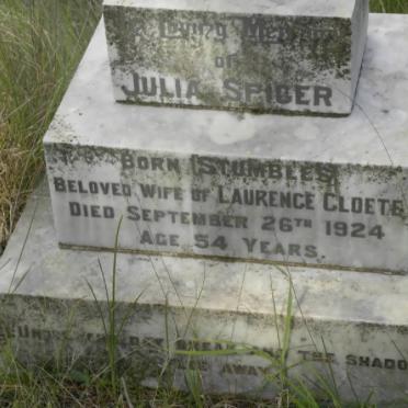 CLOETE Julia Spicer nee STUMBLES -1924