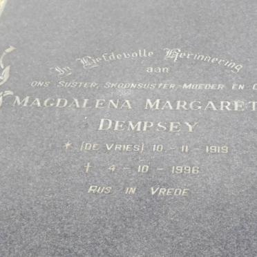 DEMPSEY Magdalena Margaretha nee DE VRIES 1919-1996