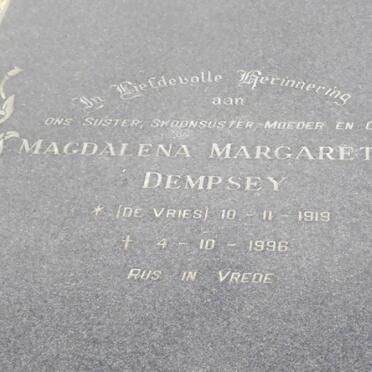 DEMPSEY Magdalena Margaretha nee DE VRIES 1919-1996