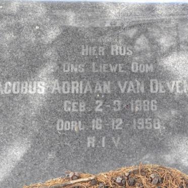 DEVENTER Jacobus Adriaan, van 1886-1958