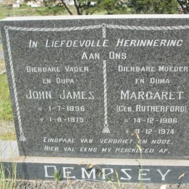 DEMPSEY John James 1896-1975 &amp; Margaret  RUTHERFORD 1906-1974