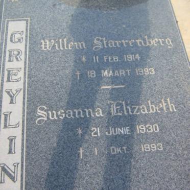 GREYLING Willem Starrenberg 1914-1993 &amp; Susanna Elizabeth 1930-1993
