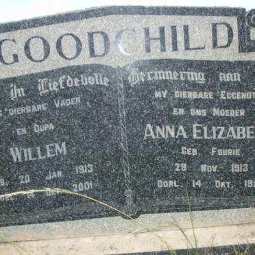 GOODCHILD Willem 1913-2001 &amp; Anna Elizabeth FOURIE 1913-1953