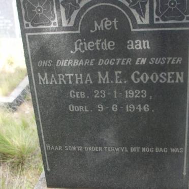 GOOSEN Martha M.E. 1923-1946