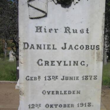 GREYLING Daniel Jacobus 1878-1918