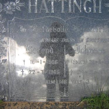 HATTINGH Berend 1906-1985 &amp; Johanna SMITH 1910-1985.
