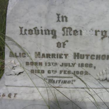 HUTCHONS Alice Harriet 1866-1902