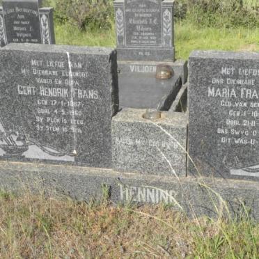 HENNING Gert Hendrik Frans 1887-1960 &amp; Maria Franscina VAN DER WALT 1899-1968