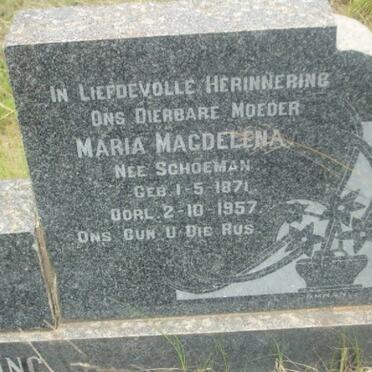 HENNING Maria Magdelena nee SCHOEMAN 1871-1957