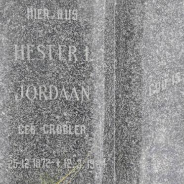 JORDAAN Hester L. nee GROBLER 1872-1961