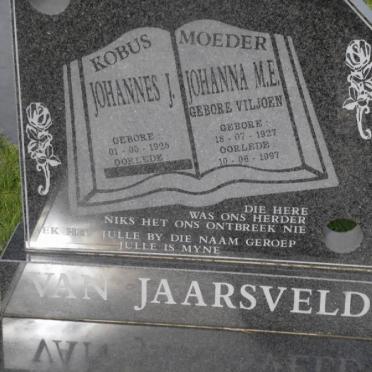 JAARSVELD Johannes J., van 1925 &amp; Johanna M.E. VILJOEN 1927-1997