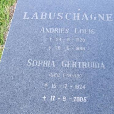 LABUSCHAGNE Andries Louis 1928-1988 &amp; Sophia Gertruida FOURIE 1924-2005