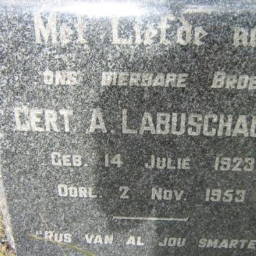 LABUSCHAGNE Gert  A. 1923-1953
