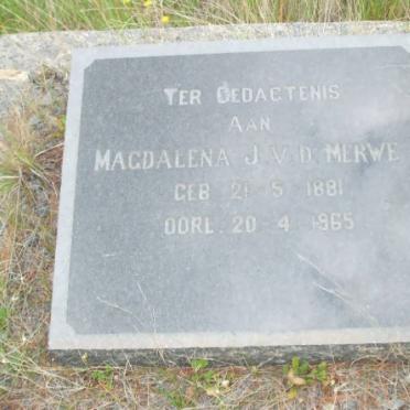 MERWE Magdalena J.,  v.d. 1881-1965