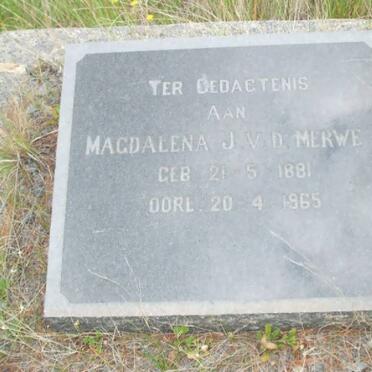 MERWE Magdalena J.,  v.d. 1881-1965